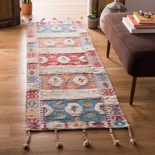 SAFAVIEH Handmade Saffron Jera Modern Tribal Cotton Rug - On Sale - Bed ...