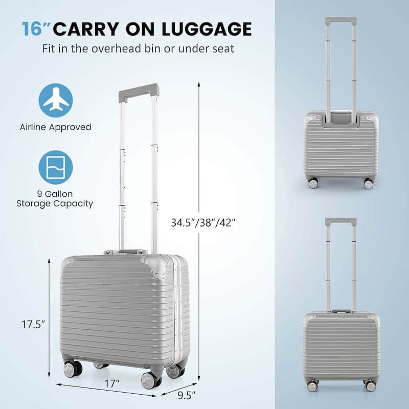 Costway 16'' Under-seat Carry On Luggage PC Hardshell Lightweight - See Details