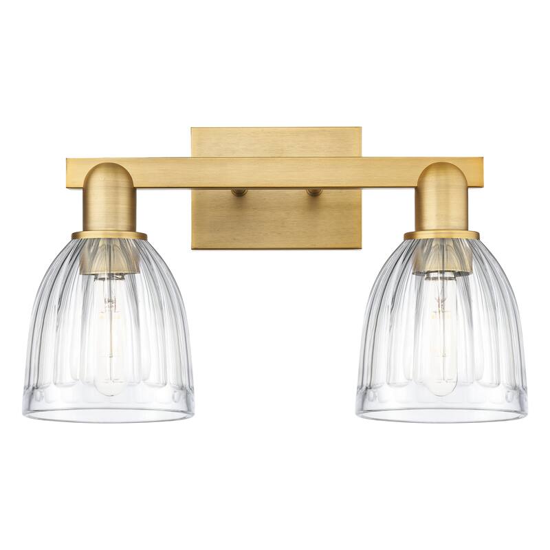 Innovations Lighting Endless Possibilities Arcadia - Brookfield - 2 Light 17" Bath Vanity Light - Clear/Brushed Brass