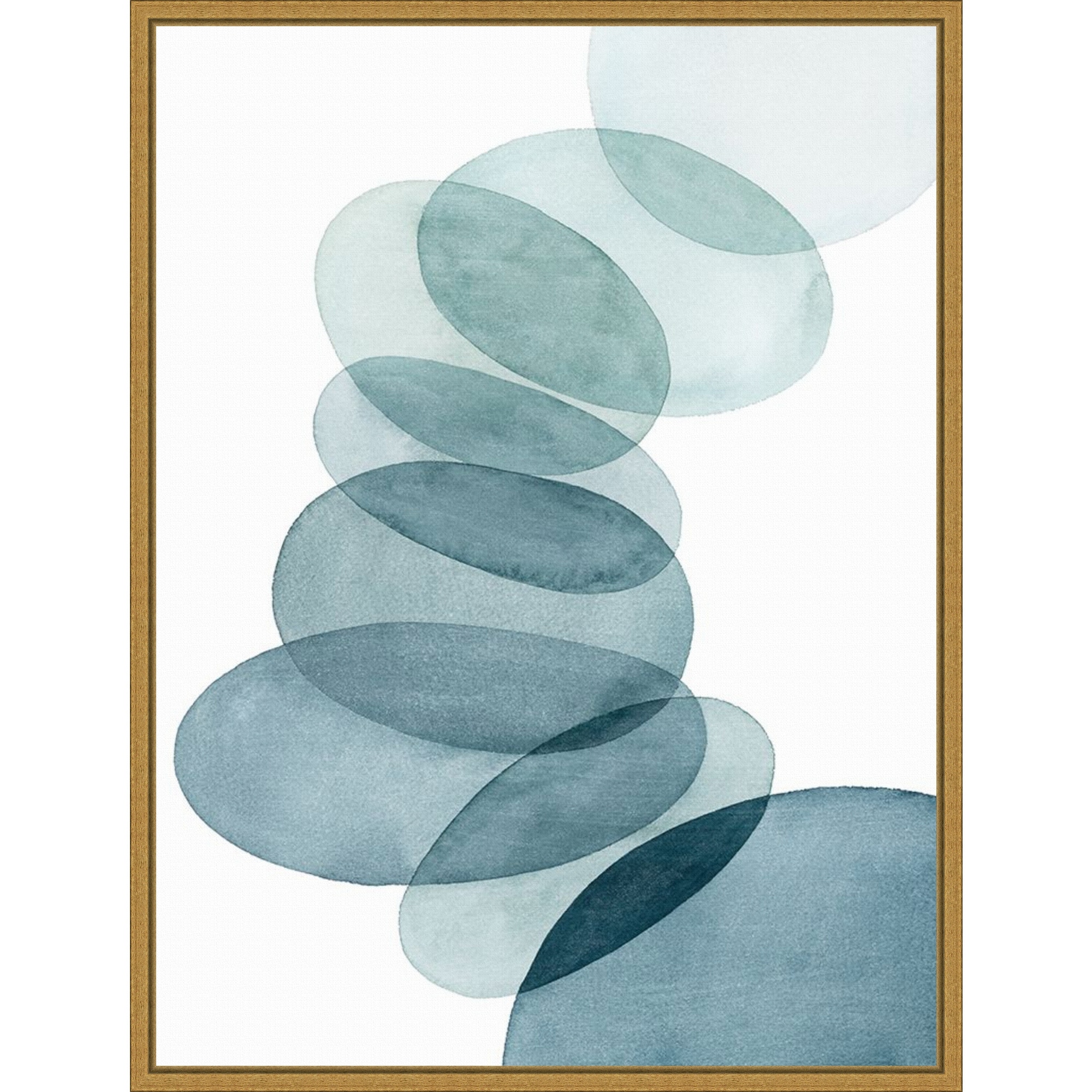 Amanti Art Blue Ascension I by Grace Popp Framed Canvas Wall Art Print - Sylvie Gold