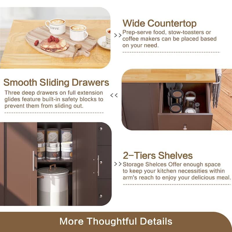 Futzca Storage Kitchen Island Cart