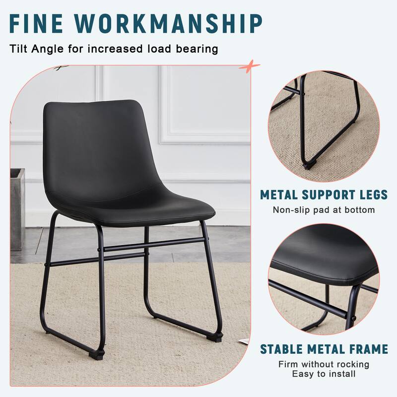 Set Of 4 Classic Pu Leather Chairs , A Stylish Seat Suitable