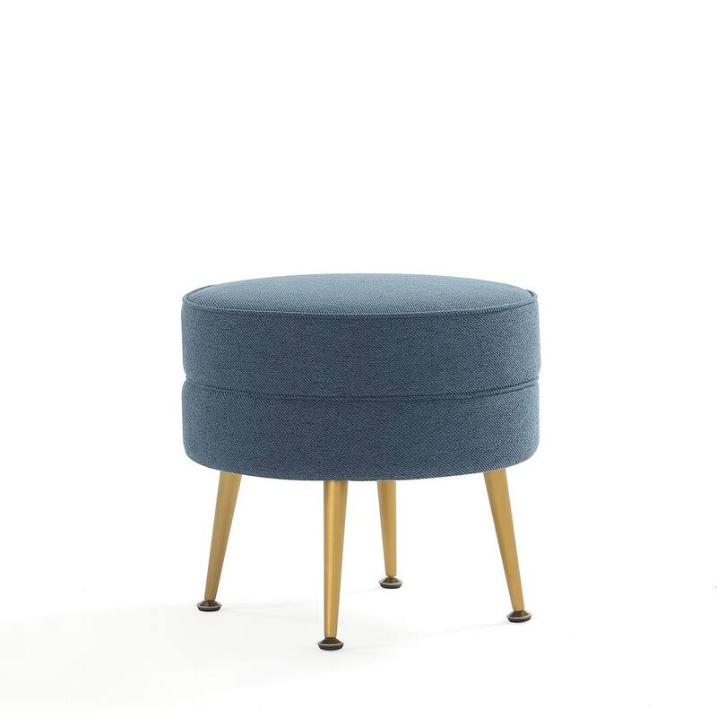 Manhattan Comfort Bailey Mid Century Modern Woven Upholstered Round Ottoman