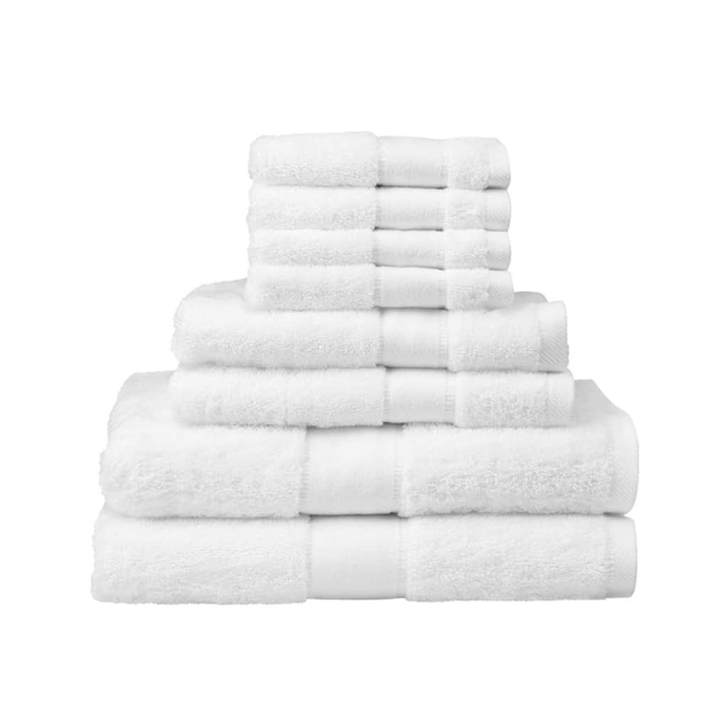8 Pieces Cotton Bath Towel Set - 2 Bath Towels, 2 Hand Towels, 4 Wash Cloths