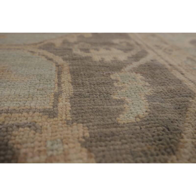 Vegetable Dye Grey Oushak Turkish Area Rug Hand-Knotted Wool Carpet - 6'0"x 8'9"