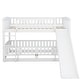 preview thumbnail 8 of 7, Twin Over Twin Versatile Low Bunk Bed with Slidewith Fence & Ladder for Toddler Kids Teens,Sturdy and Durable Frame,White