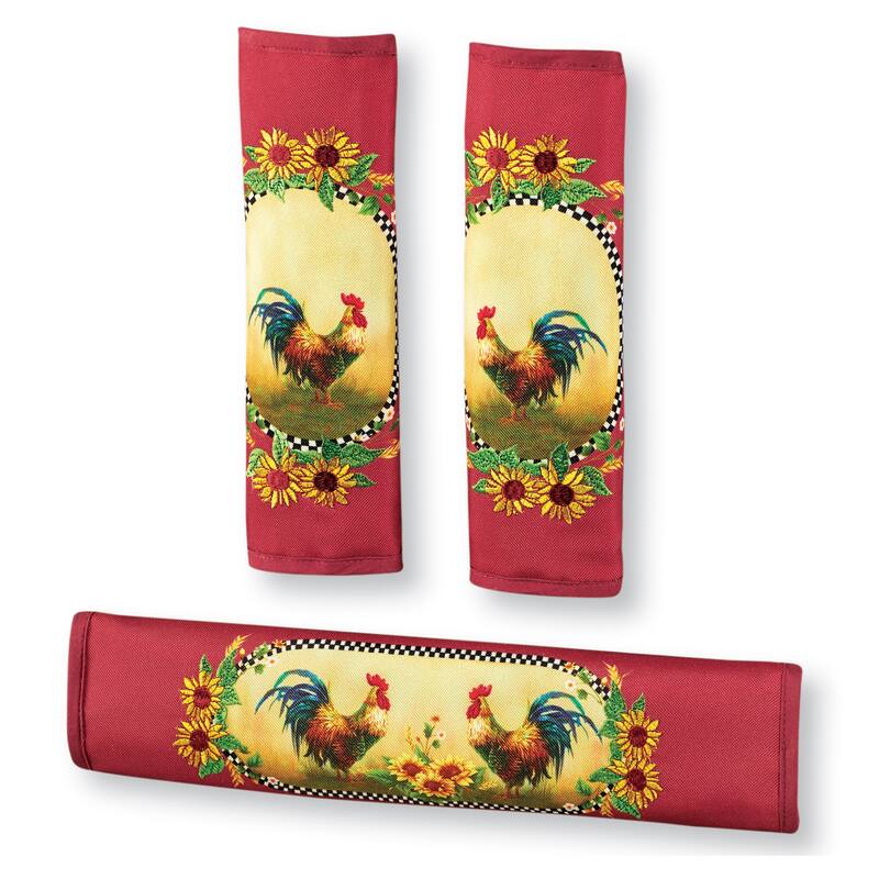 Rooster & Sunflowers Kitchen Appliance Cover Set of 3 7.000 x 4.250