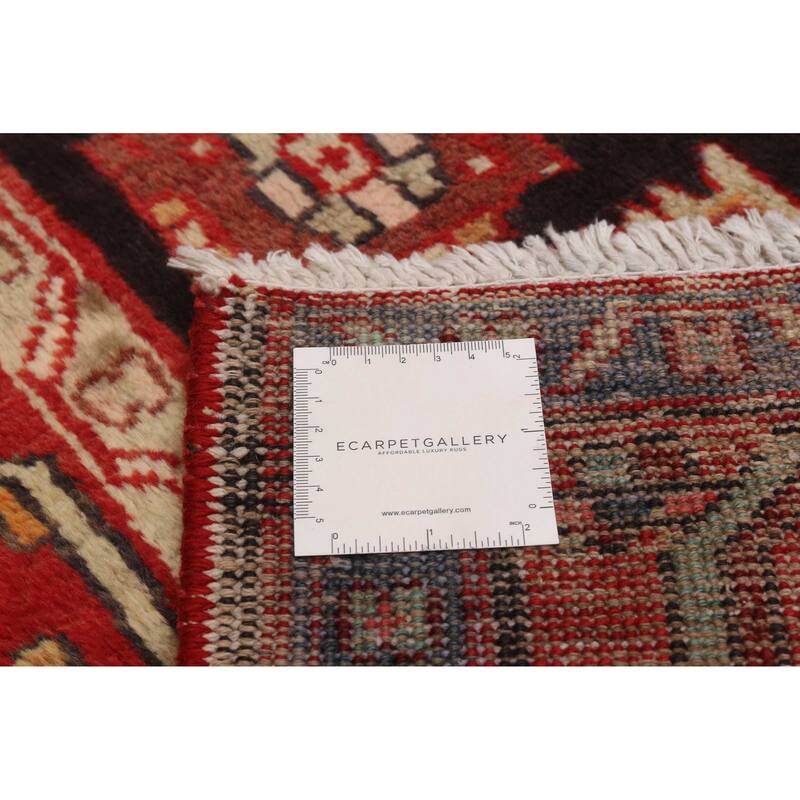 ECARPETGALLERY Hand-knotted Andelz Black, Red Wool Rug - 4'4 x 7'3