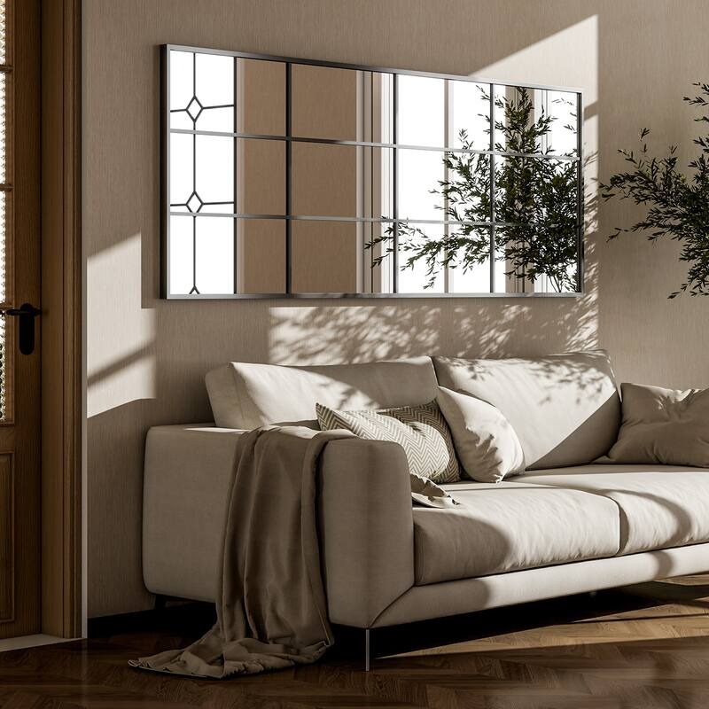 Windowpane Full Length Metal Wall Mirror