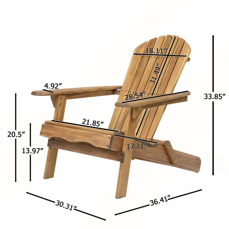 Rustic Acacia Wood Adirondack Chair