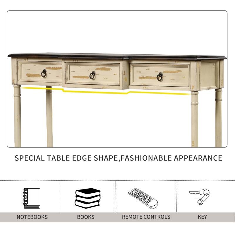 Console Sofa Table with Drawers for Entryway