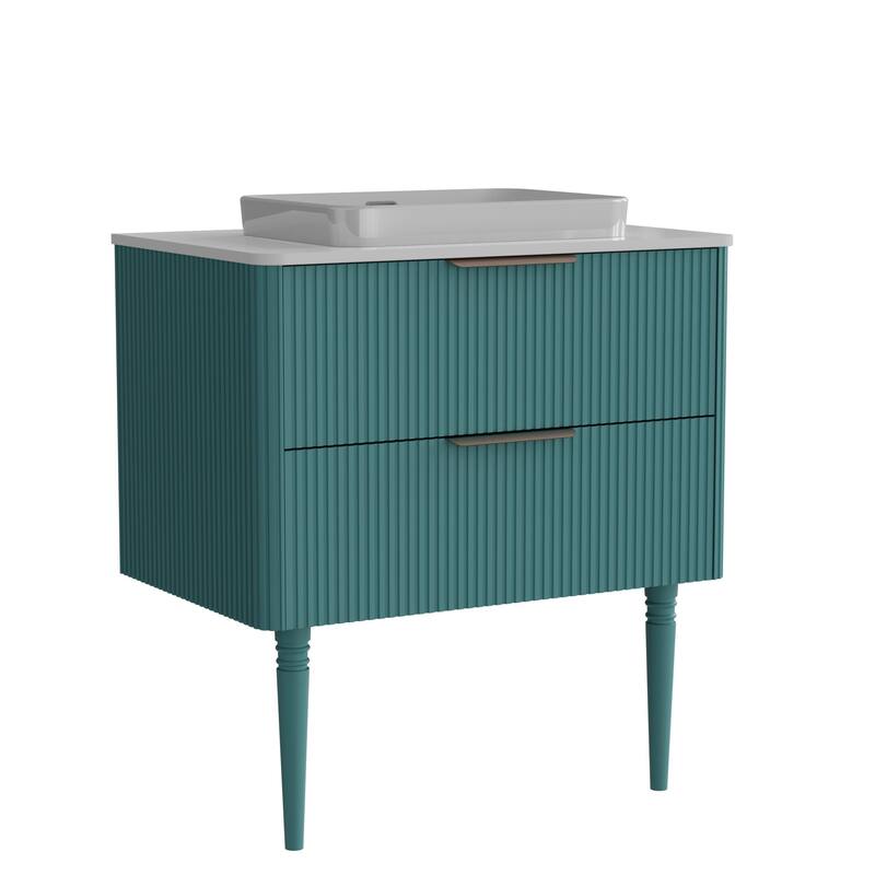 GDFStudio - Elena Freestanding 30" Bathroom Vanity with Ceramic Sink and Soft-Close Drawers