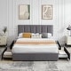 preview thumbnail 37 of 123, Javlergo Bed Frame with Storage Drawers Upholstered Platform Bed Frame with Adjustable Headboard Grey - Queen