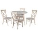 preview thumbnail 14 of 23, 42" Solid Wood Round Dual Drop Leaf Table with 4 Dining Chairs Unfinished