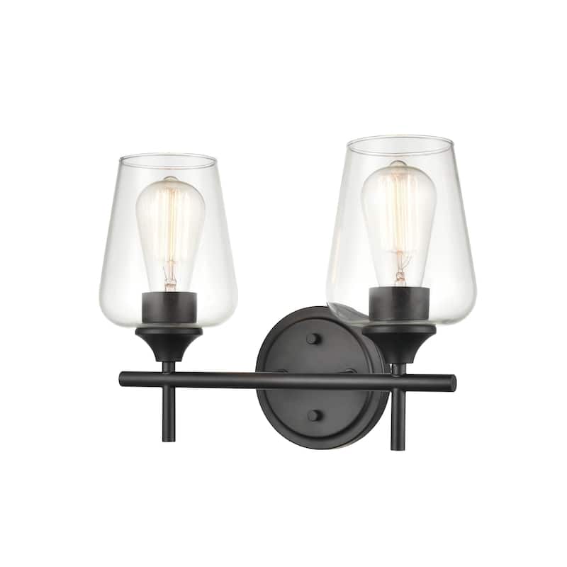 Millennium Lighting Ashford 2 Light Bathroom Vanity Fixture in Multiple Finishes with Clear Glass Shades