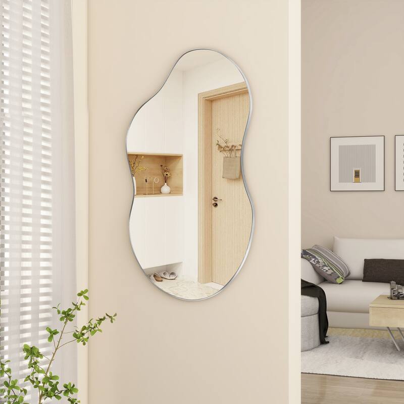 Asymmetrical Wavy Antique Accent Wall Mirror