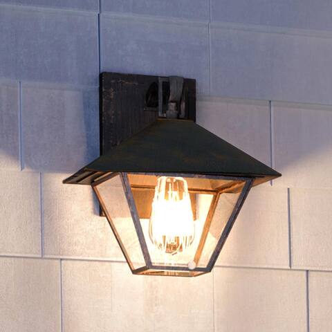 Luxury Coastal Outdoor Wall Sconce, 10"H x 8.5"W, with Old World Style, Bygone Bronze, by Urban Ambiance