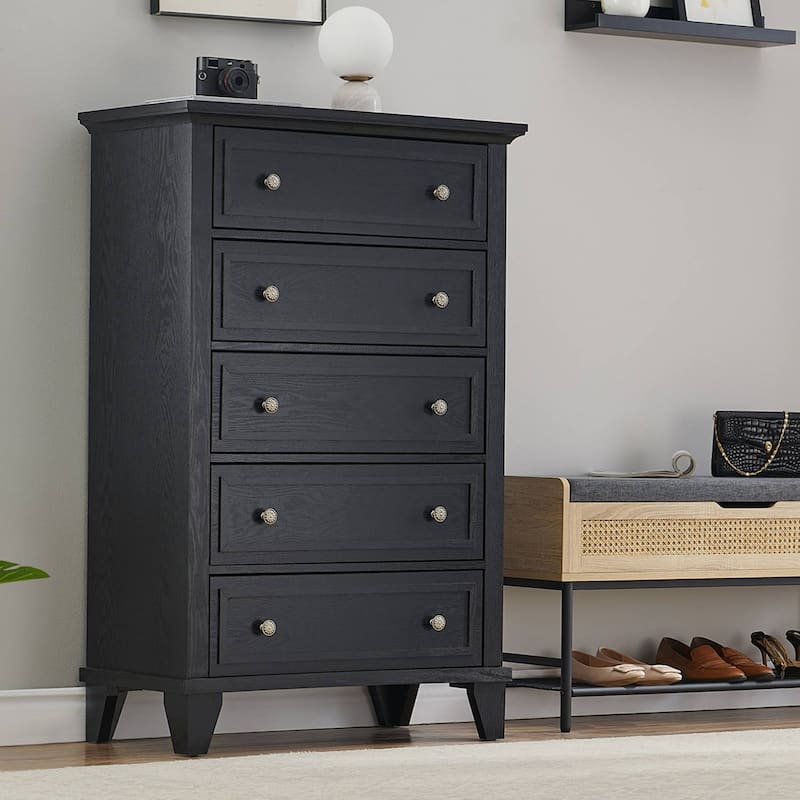 Rustic 5 Drawers Dresser for Bedroom, Entryway