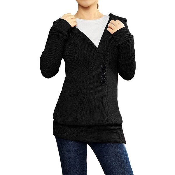 HEATHERED XS-XL 2X 3X 4X LADIES OPEN FRONT CARDIGAN SHAWL COLLAR SIDE POCKETS