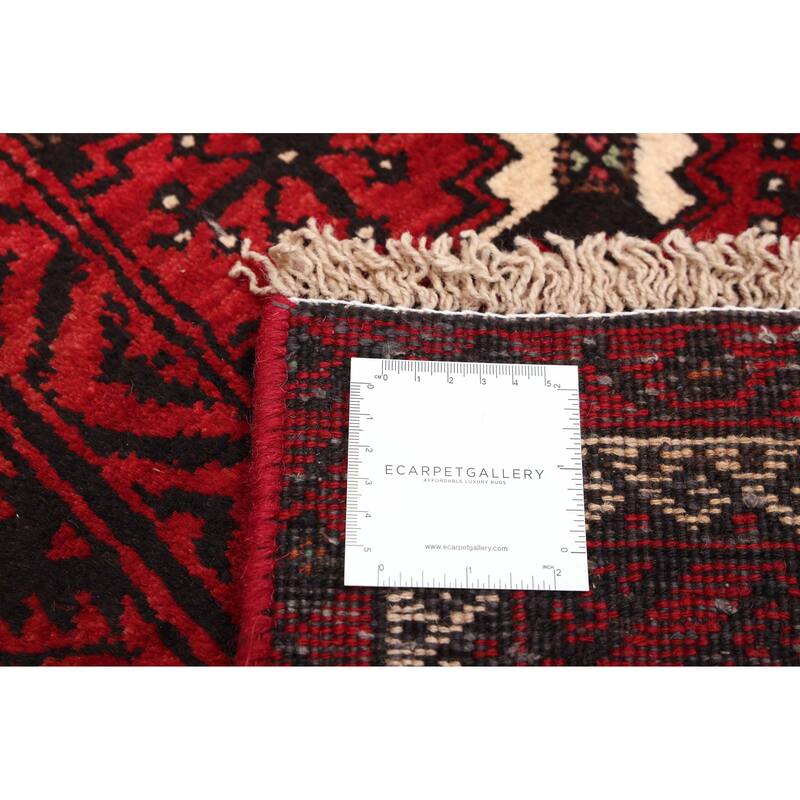 ECARPETGALLERY Hand-knotted Teimani Red Wool Rug - 3'8 x 6'10