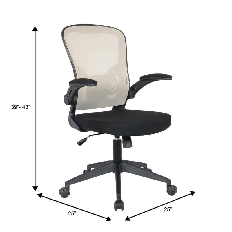 Newton Modern Mid-Back Mesh Office Chair with Flip-Up Arms, Adjustable Height, Tilt Lock, Swivel Wheels Desk Chair