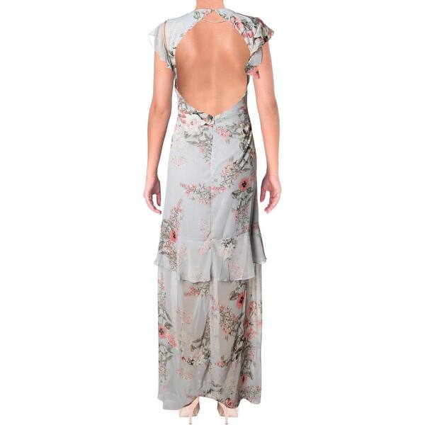 Shop Aqua Womens Maxi Dress Open Back Halter Dusty Blue