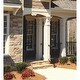 preview thumbnail 1 of 0, Westinghouse Naveen Two-Light Exterior Flush-Mount, Oil Rubbed Bronze Finish on Steel with White Alabaster Glass - 11-Inch