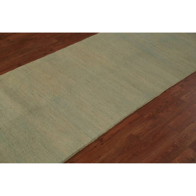 Modern Gabbeh Runner Rug Hand-Knotted Living Room Wool Carpet - 2'6" x 9'6"