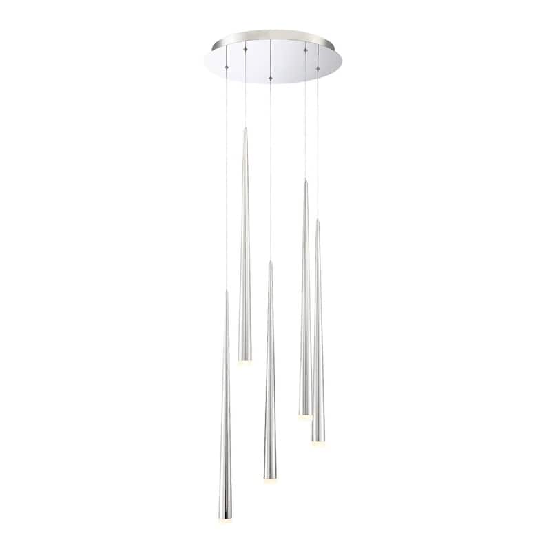 Modern Forms Cascade 5 Light 17" Wide LED Crystal Multi Light Pendant