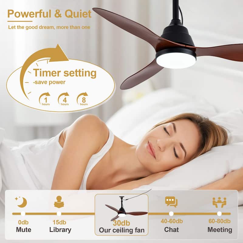 Cusp Barn 42" Outdoor Ceiling Fan with Light and Smart APP Remote Control, 6-Speed DC Motor Plug-in Hanging Fans with Cord