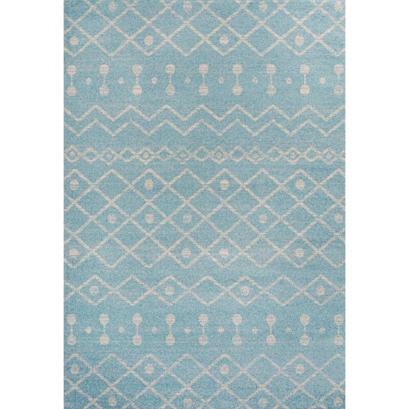 JONATHAN Y Izil Moroccan Beni Souk Area Rug - 8 X 10 - Turquoise/Cream
