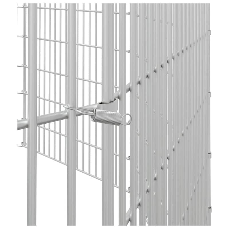 vidaXL Free Range Animal Enclosure Rabbit Hutch Free Range Pen Galvanized Iron