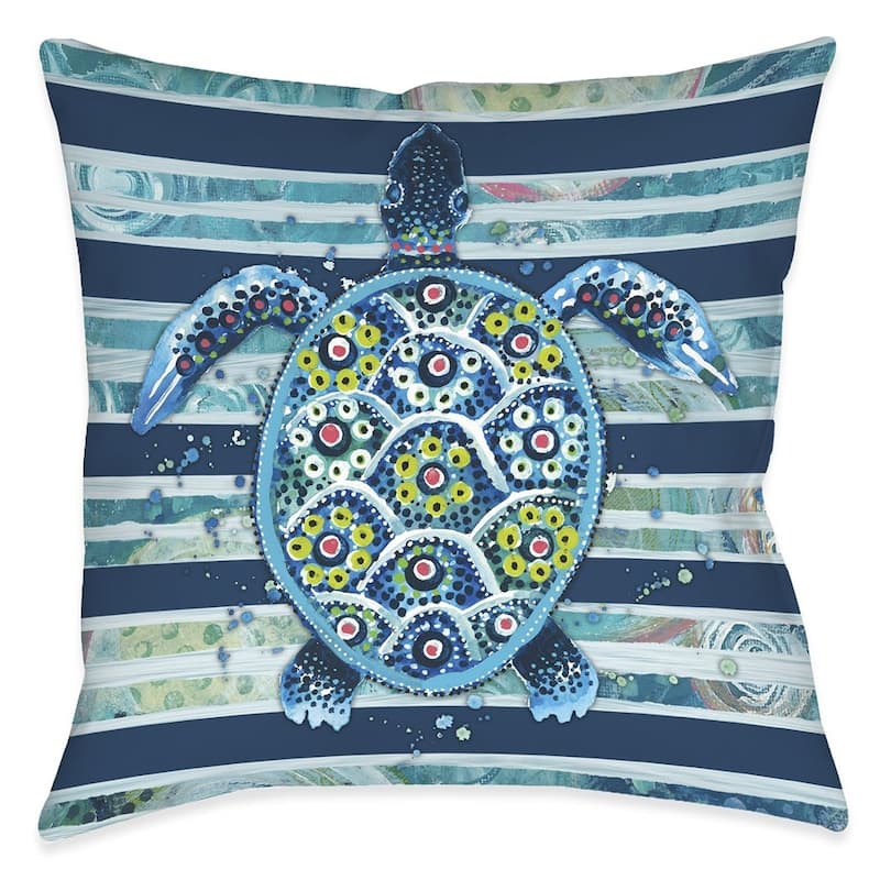 Blue Ocean Turtle Indoor Pillow
