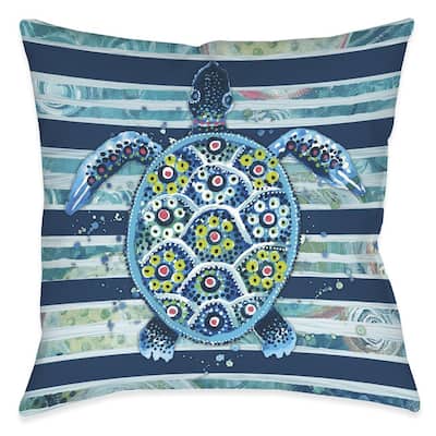 Blue Ocean Turtle Indoor Pillow