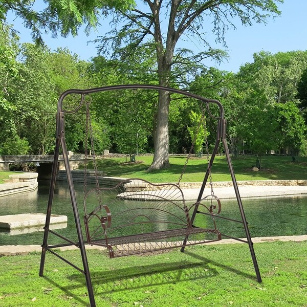 Wrought iron swing chair shop