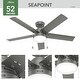 preview thumbnail 5 of 13, Hunter 52" Sea Point Outdoor Ceiling Fan with LED Light Kit and Pull Chain, Wet Rated