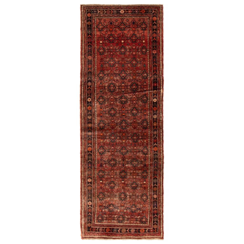 ECARPETGALLERY Hand-knotted Andelz Red Wool Rug - 3'6 x 9'11