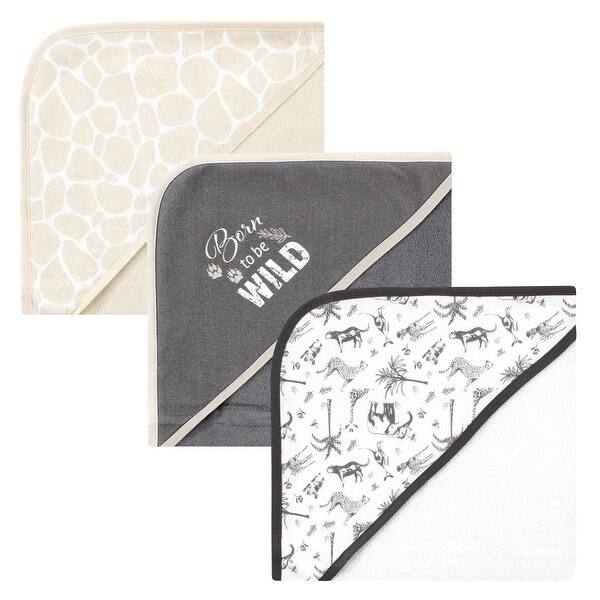 slide 1 of 1, Hudson Baby Unisex Cotton Rich Hooded Towels, Vintage Safari, One Size - Vintage Safari - One Size One Size - Vintage Safari