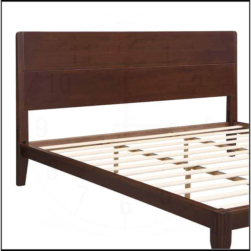12 Inch Bamboo Wood Platform Bed with Wood Slat Metal Support