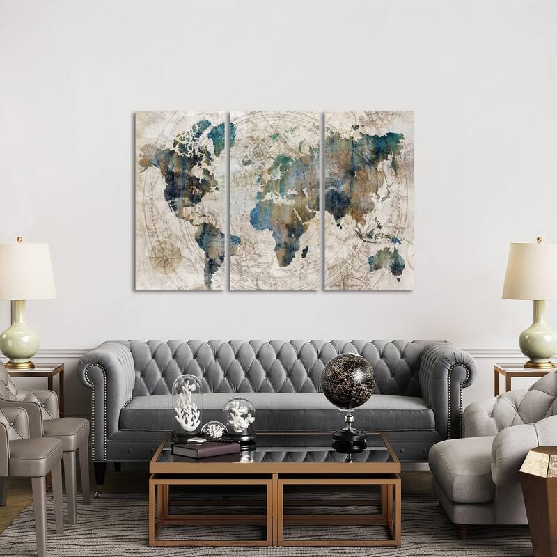 iCanvas "Celestial Map " by Isabelle Z 3-Piece Canvas Wall Art Set - 40x60x1.5
