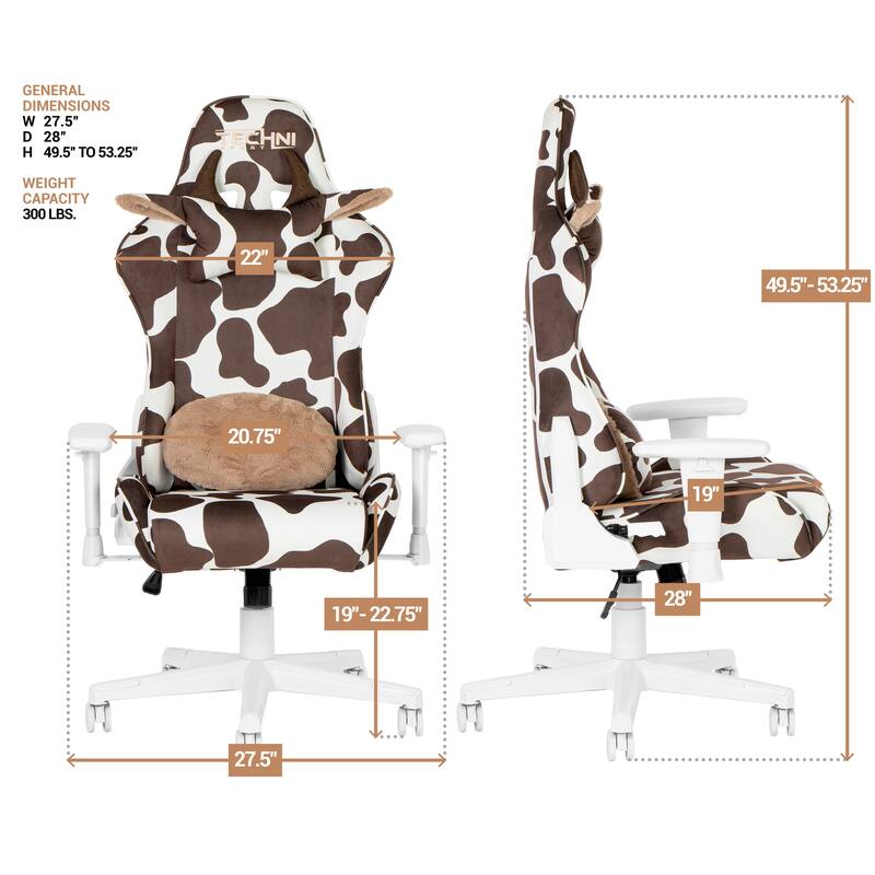 Fun Brown COW Series Gaming Chair