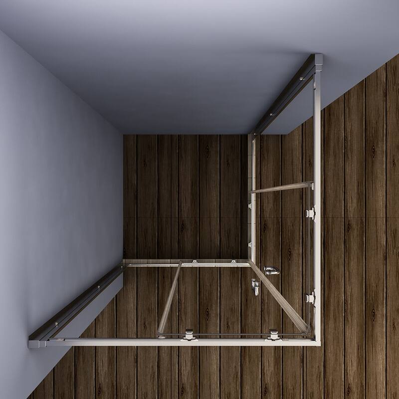 Elegant Corner Shower Enclosure 34.in W x 72.in H Double Sliding Shower Door in Chrome Finish(Shower Base Not Included)