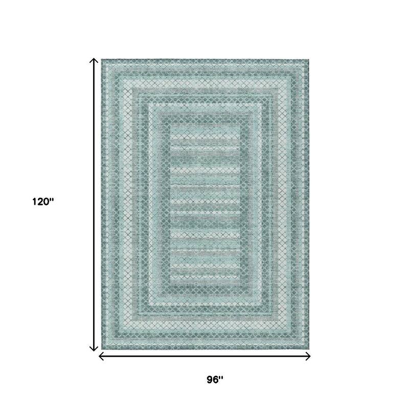 HomeRoots Geometric Transitional Rectangle Outdoor Rug