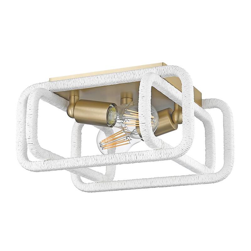 Golden Lighting 6085-FM WR Camden 2 Light 12" Wide Flush Mount Square