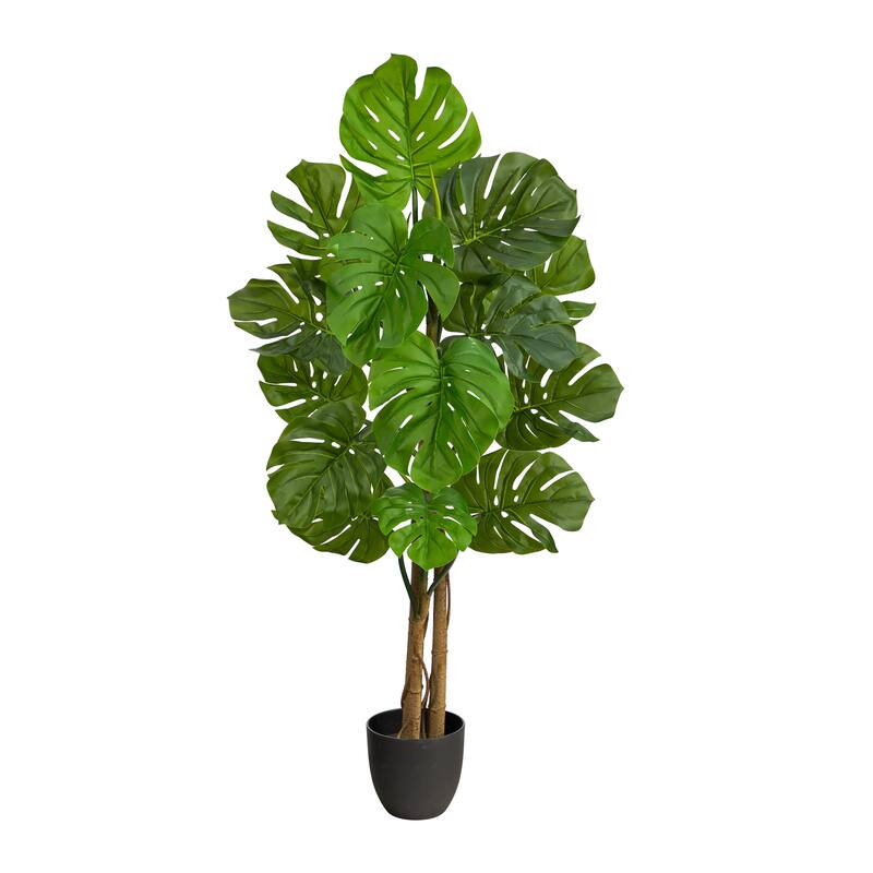 4' Monstera Artificial Tree UV Resistant (Indoor/Outdoor) - 6"