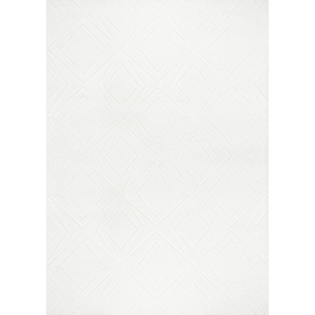 Pasargad Home Turkish Shag Collection Ivory Area Rug Plush 1 Inch Pile