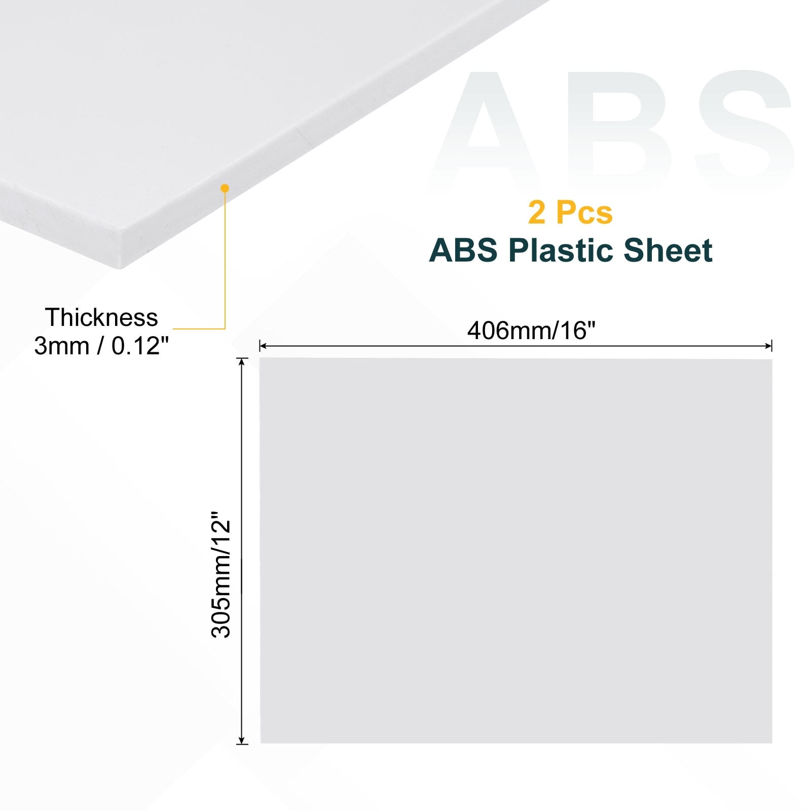 ABS Plastic Sheet, Flexible Hard Plastic Sheet, Heat Moldable Plastic Panel for DIY Crafts Home Decoration