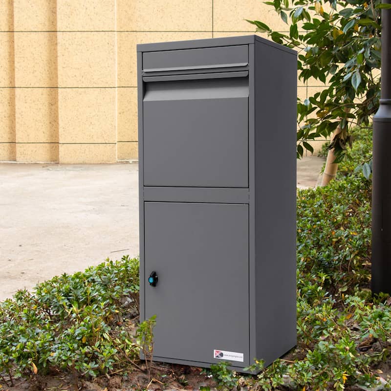 Package Delivery Box, Parcel Mailbox with Secure Storage Compartment, for Outdoor Porch, Curbside,gray - 40.2*16.8*15.2