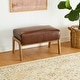 preview thumbnail 12 of 50, Glitzhome 24.5"W Leatherette Accent Stool With Walnut Rubberwood Legs Brown