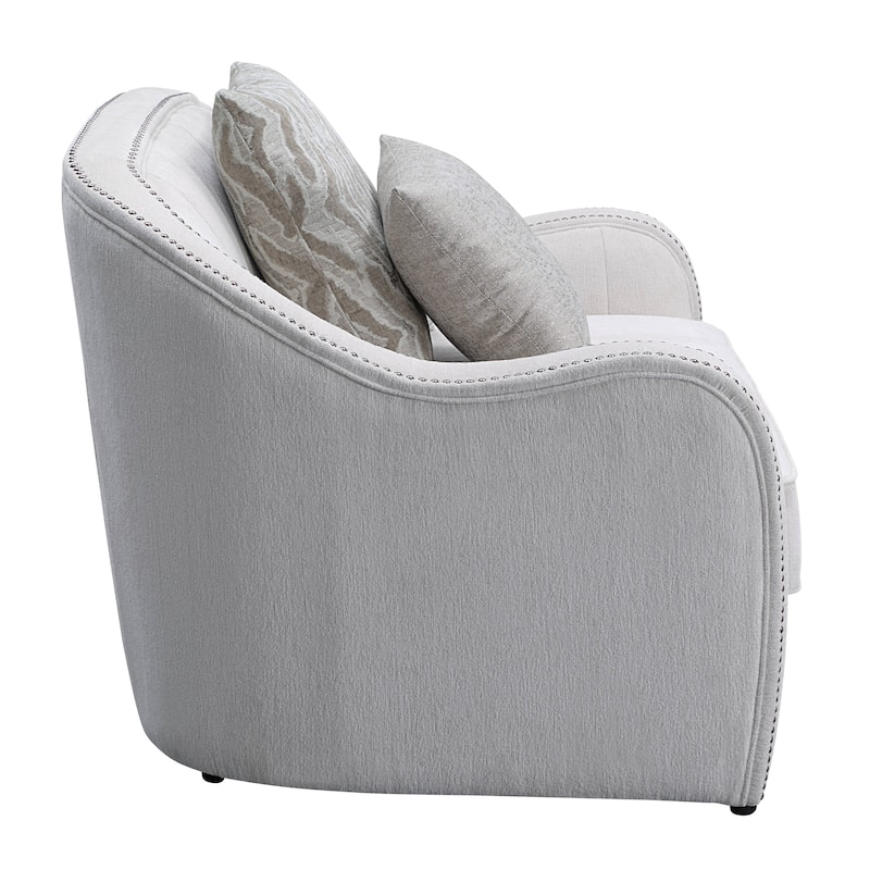 Davidov Beige Chair with Nailhead Trim